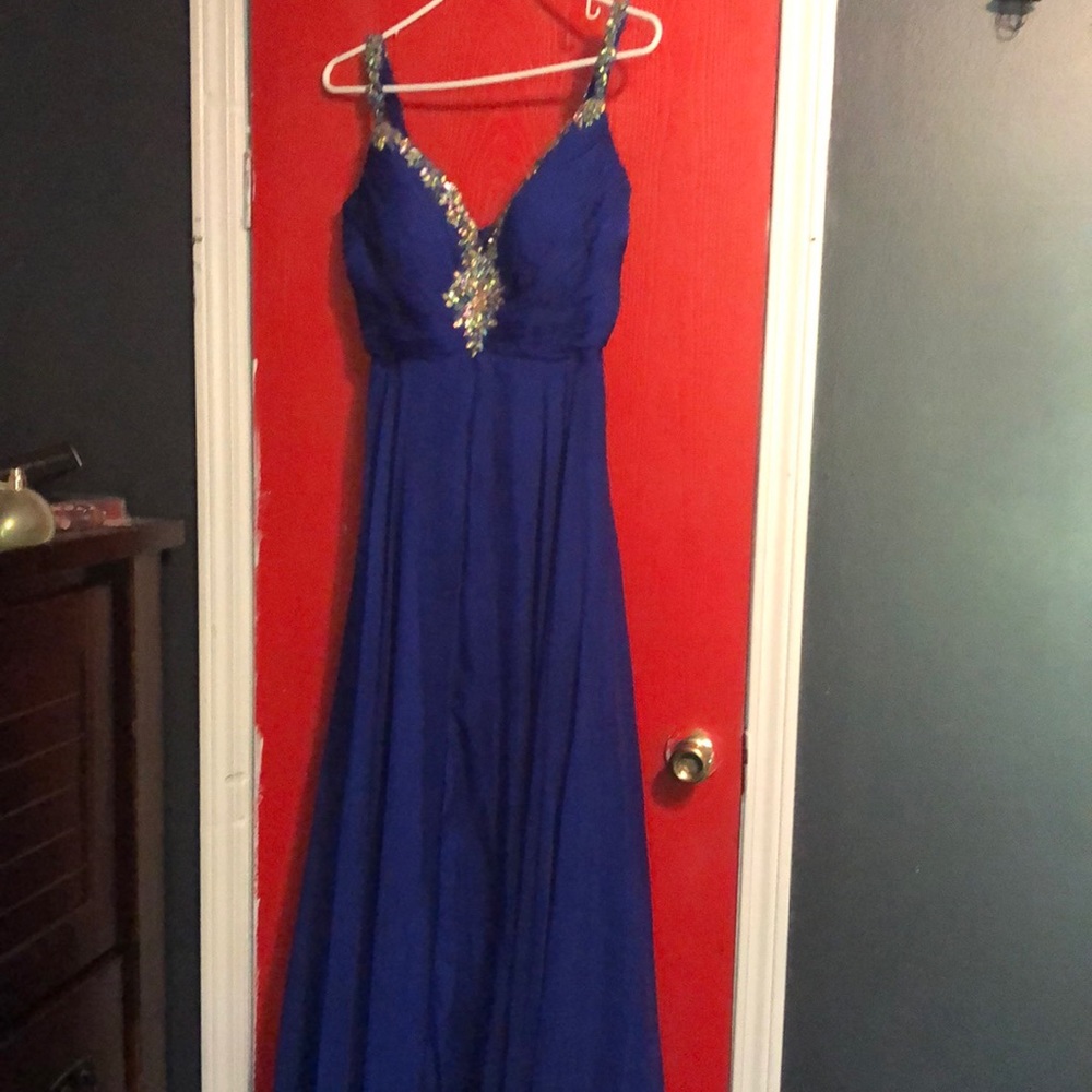 Formal Evening gown, lightly worn, left leg slit